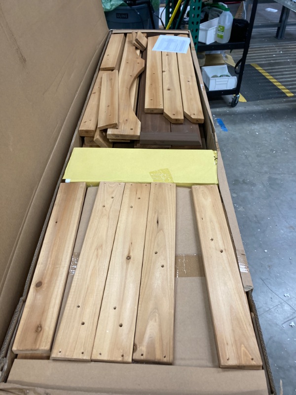 Photo 1 of ***SET ONLY COMES WITH 2 OUT OF 3 BOXES, MISSING BOX 3 OF 3*** Backyard Discovery Belmont All Cedar Wood Playset Swing Set Green