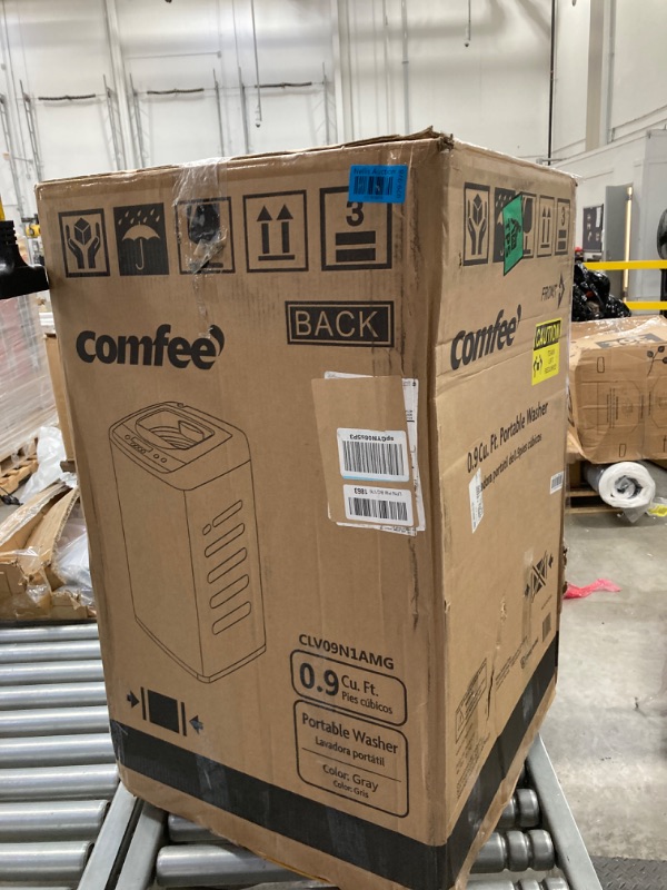 Photo 1 of COMFEE' Portable Washing Machine, 0.9 cu.ft Compact Washer With LED Display, 5 Wash Cycles, 2 Built-in Rollers, Space Saving Full-Automatic Washer