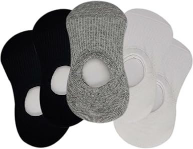 Photo 1 of (3 Pack Bundle) [Pack Of 5 Pairs] Womens Hidden Socks, Stretch Cotton Socks For Women, Common Size, Black 2pcs/White 2pcs/Grey 1pcs, 5pcs Packing