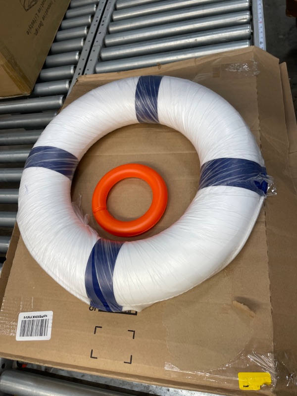 Photo 2 of 20 inch/50cm Pool Safety Throw Ring Life Preserver Ring Buoy, Swimming Swim Foam Ring Pool Buoy Pool Rings Life Preserver Ring for Pool with 98.7FT Water Floating Lifesaving Rope