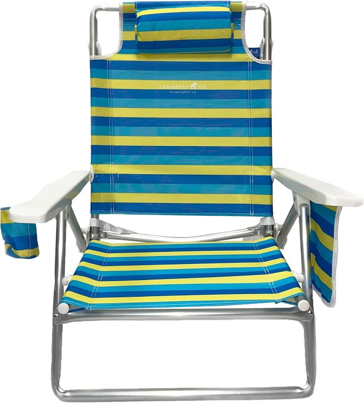 Photo 1 of Folding Beach Chair, Portable Reclining Outdoor Camping Chair
