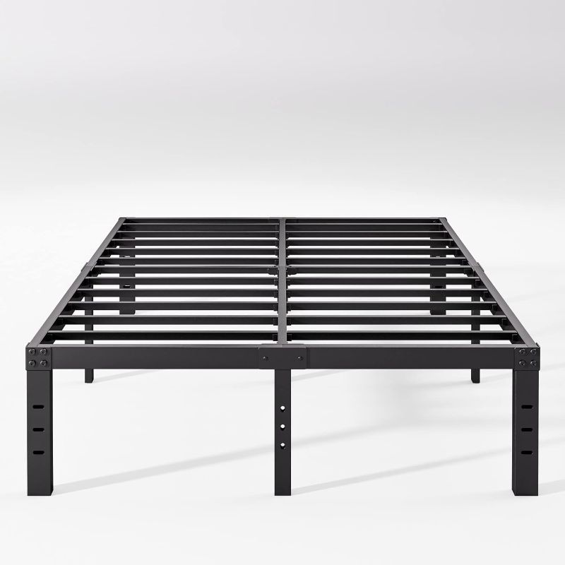 Photo 1 of 18 Inch Queen Bed Frame No Box Spring Needed, Metal Platform Bed Frame Queen Size, Heavy Duty, Easy Assembly and Noise Free, Black
