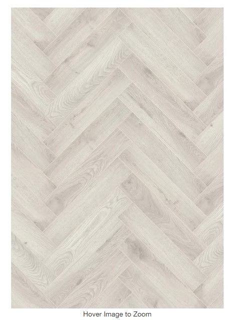 Photo 1 of Krono Original
Chantilly Oak Herringbone 8mm T x 4.96 in. W Water Resistant Laminate Wood Flooring (9.40 sq. ft./Case)