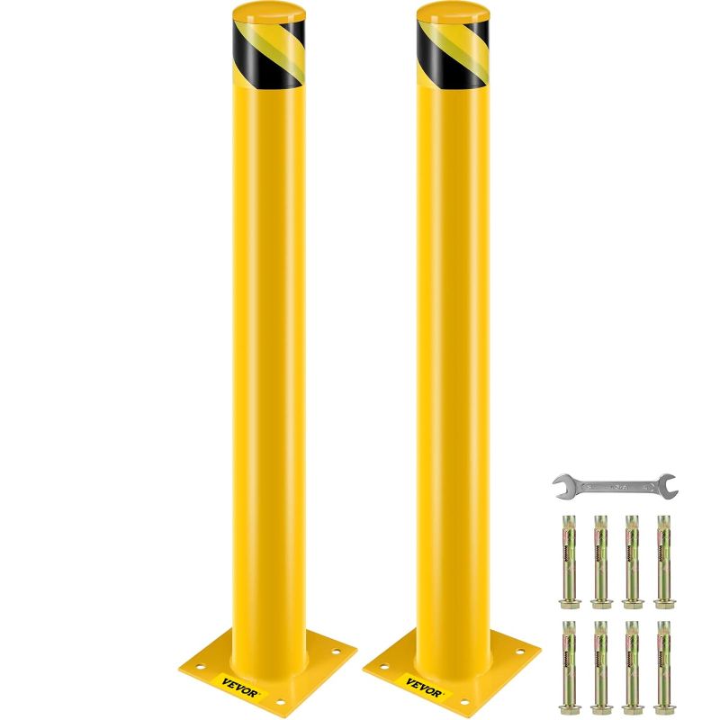 Photo 1 of 
VEVOR Safety Bollard, 42 Inch Height Bollard Post, 4.5 Inch Diameter Steel Pipe Safety Bollard Post, Yellow Steel Bollard, Steel Safety Bollard with 8...