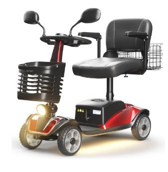 Photo 1 of SACVON Upgrade 4 Wheel Mobility Scooter for Seniors, Foldable Powered Mobile Wheelchair for Adult 330lbs, Red