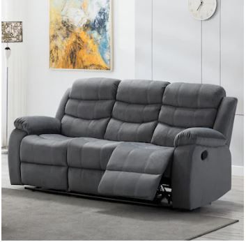 Photo 1 of Jim Grey Upholstered Reclining Living Room Sofa