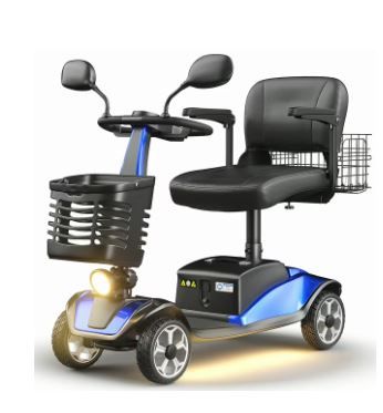 Photo 1 of SACVON Upgrade 4 Wheel Mobility Scooter for Seniors, Foldable Powered Mobile Wheelchair for Adult 330lbs, Blue