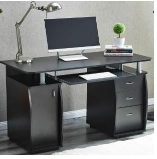 Photo 1 of ***SEE COMMENTS***Ktaxon Black 3 Drawers Computer Desk Black Study Workstation Office Furniture