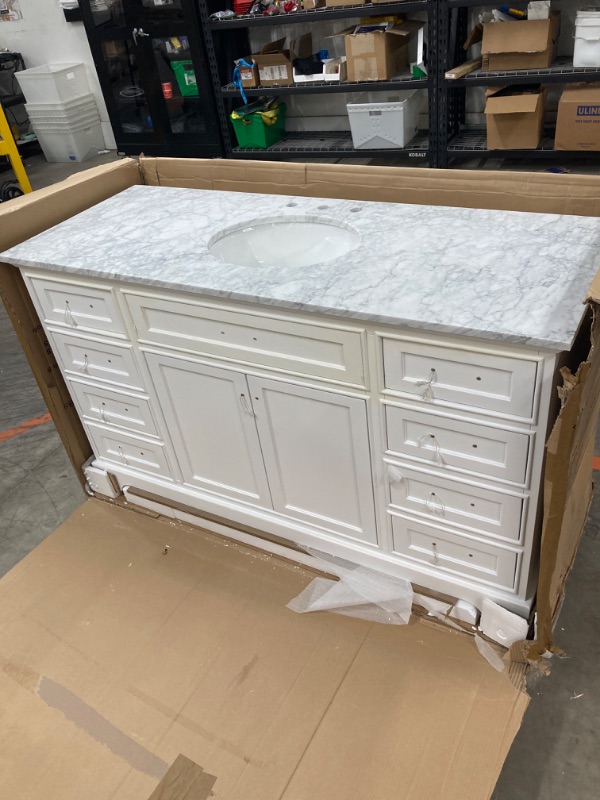 Photo 2 of 60'' Single Bathroom Vanity with Engineered Stone Top ( Missing back splash)