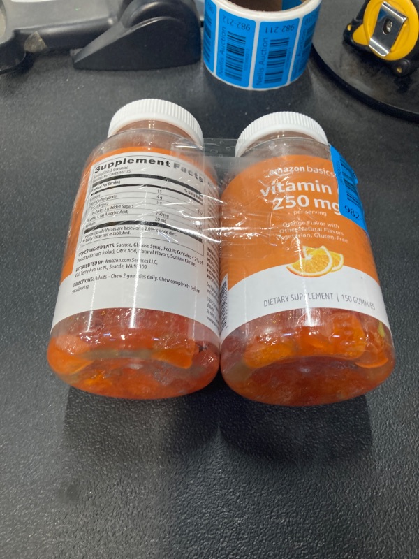 Photo 4 of 2 pack Amazon Basics Vitamin C 250 mg Gummy, Orange, 150 Gummies (2 per Serving), Immune Health (Previously Solimo)