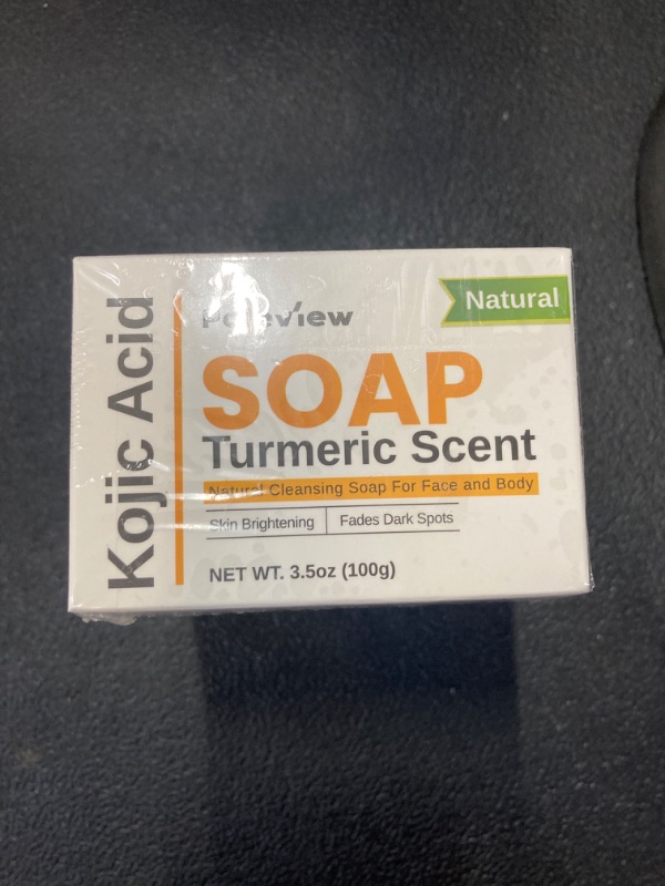 Photo 1 of 3 Poleview Natural Kojic Acid Soap for Hyperpigmentation - Turmeric Soap Bar for Hand & Body Cleansing - 3.5oz Bars