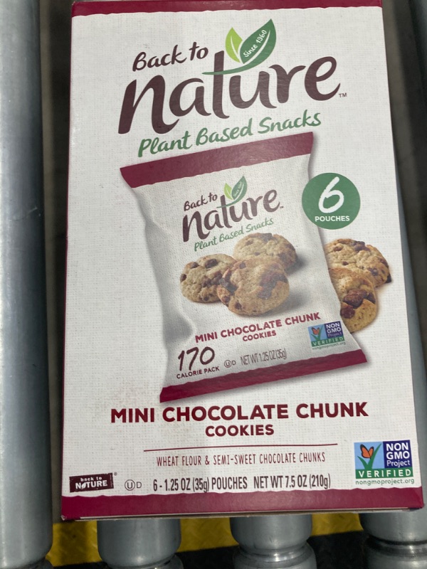Photo 1 of Back To Nature Mini Chocolate Chunk Cookies - Case of 4/6 pack, 1.25 oz