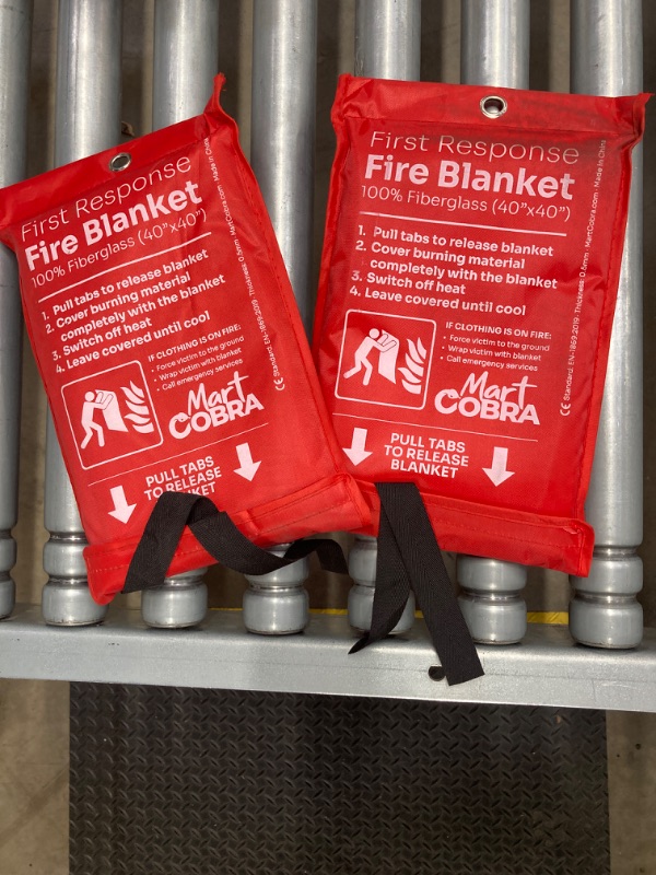 Photo 2 of ***SEE COMMENTS*** Mart Cobra Emergency Fire Blanket for Home and Kitchen - 2 Pack - Fire Blankets Emergency for Home 40” x 40” - Fire Suppression Blanket - Home Safety