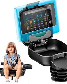 Photo 1 of Integral Kids Console for Car Seat - Upgraded Car Organizer for Kids Adjustable Tablet Mount - Car Seat Cup Holder Console with Storage Container - Roadtrip Essentials for Kids - Large Base