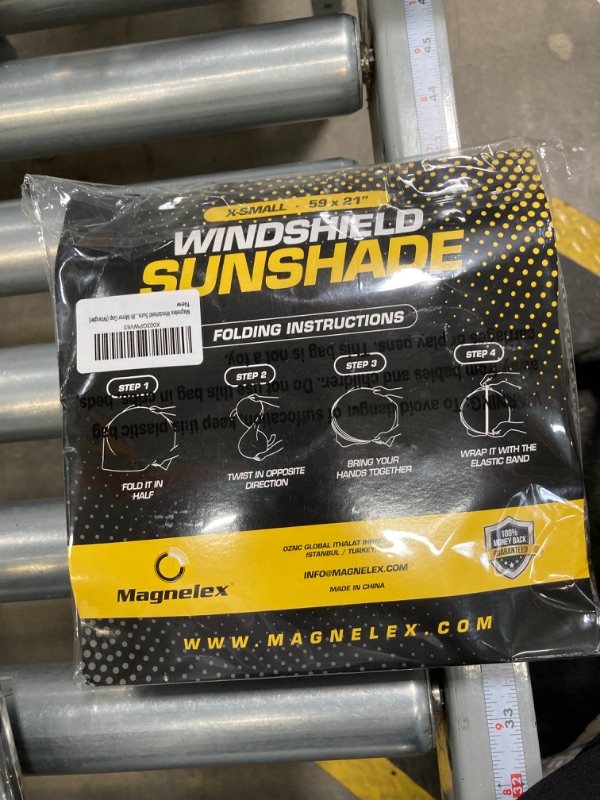 Photo 2 of Magnelex Windshield Sun Shade for Wrangler, Rubicon, Gladiator. Reflective 240T Material Car Sun Visor with Mirror Cut-Out. Foldable Sun Shield for Sun Heat and UV Protection (X-Small) X-Small (59" x 21")