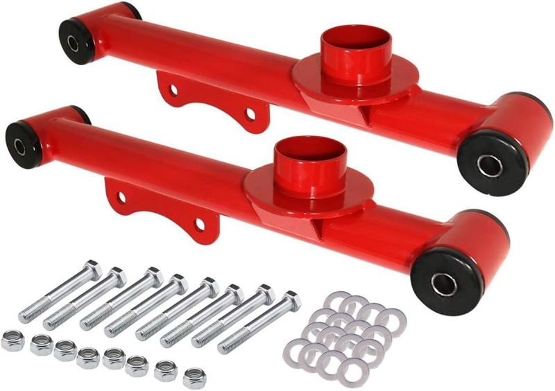 Photo 1 of 
Compatible/Replacement For 1979-2004 Ford Mustang Heavy Duty Steel Suspension Heavy Duty Steel Rear Lower Control Arms Polyurethane Bushing Red