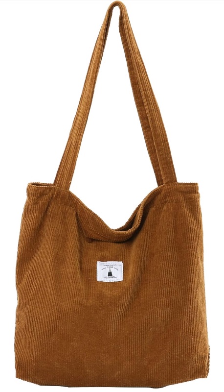 Photo 1 of Women’s Corduroy Tote Bag, Casual Handbags Big Capacity Shoulder Shopping Bag with 2 Pockets