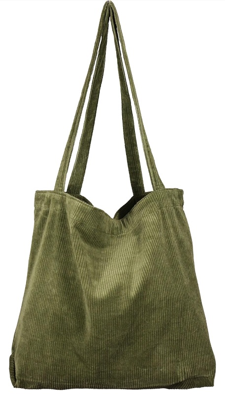 Photo 1 of Women’s Corduroy Tote Bag, Casual Handbags Big Capacity Shoulder Shopping Bag with 2 Pockets