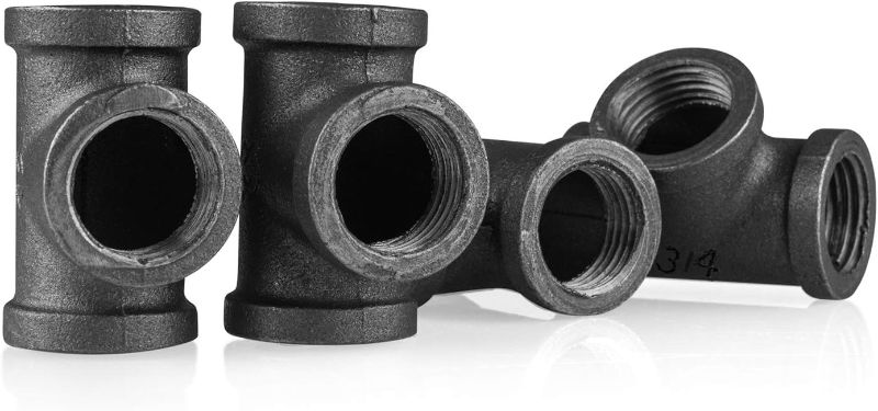 Photo 1 of (2 Pack Bundle) Prim PipeWorks 3/4 Tee Cast Iron Pipe Fittings 6 pcs