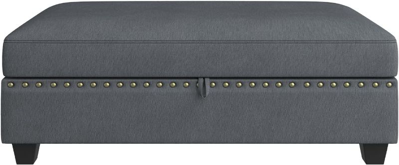 Photo 1 of 
HONBAY Storage Ottoman Upholstered Rectangle Bench Ottoman with Hydraulic Rod for Living Room,Bluish Grey