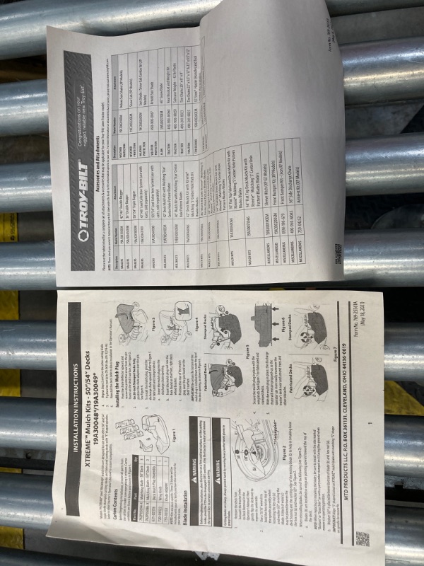 Photo 5 of ***SEE COMMENTS*** CUB CADET 19A30042100 Xtreme Mulching Kit 54" Deck Star Blade RZT L54 S54 XT1 XT2 GT54 LX54 ST54