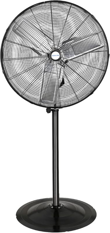 Photo 1 of 8800 CFM 30" High-Velocity Industrial Pedestal Fan, 3-Speed Heavy Duty Oscillating Stand Fan with Aluminum Blades and Adjustable Height, Metal Shop Fan for Commercial, Warehouse, and Garage