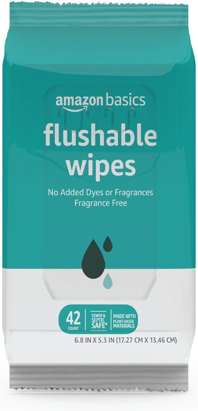 Photo 1 of Amazon Basics Flushable Wipes