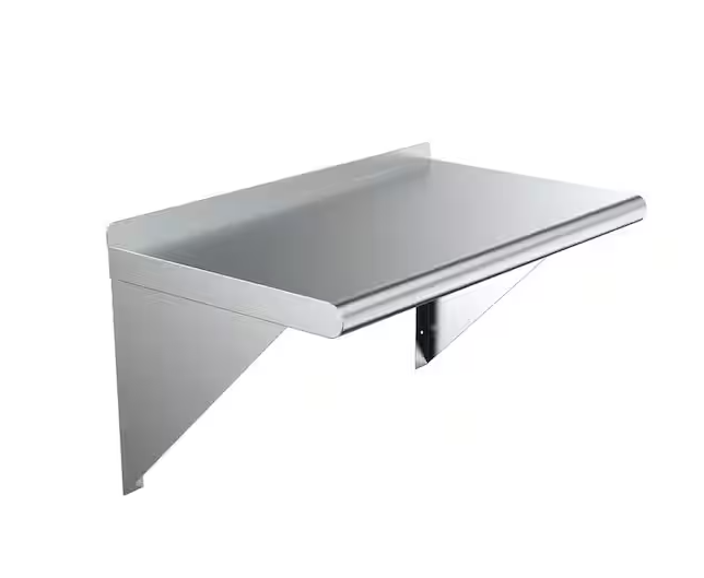 Photo 1 of 18 in. x 30 in. Stainless Steel Wall Shelf Kitchen, Restaurant, Garage, Laundry, Utility Room Metal Shelf with Brackets