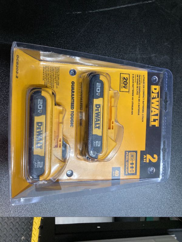 Photo 2 of DEWALT 20V MAX Battery, Compact 2.0Ah Double Pack (DCB203-2)