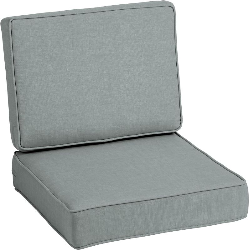 Photo 1 of Arden Selections ProFoam Essentials Outdoor Deep Seating Cushion Set 24 x 24, Stone Grey Leala