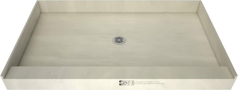 Photo 1 of *** MISSING SIDE *** Redi Free 34 in. x 48 in. Barrier Free Shower Base with Center Drain and Polished Chrome Drain Plate