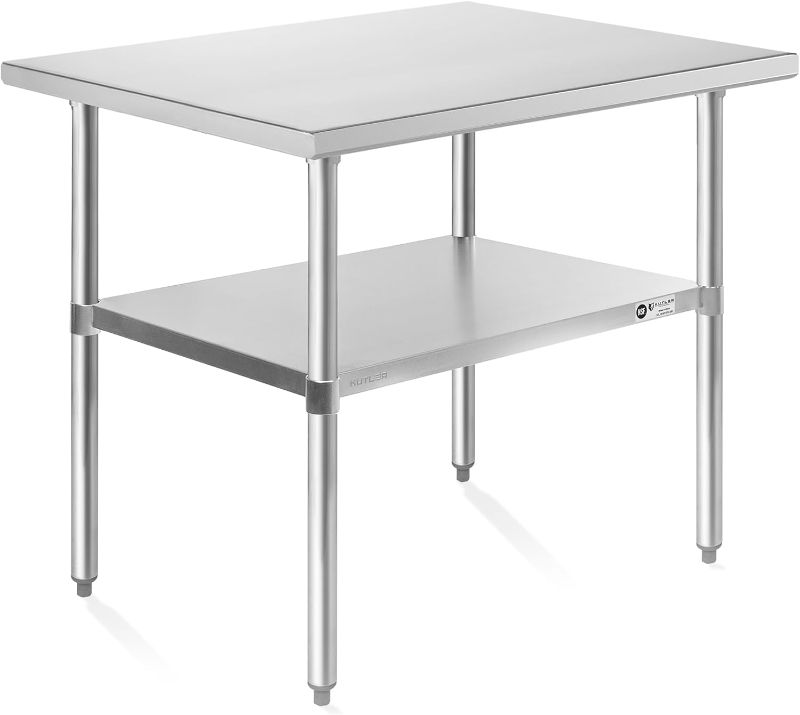 Photo 1 of 
14 in. x 36 in. Stainless Steel Open Base Kitchen Utility Table : Metal Prep Table