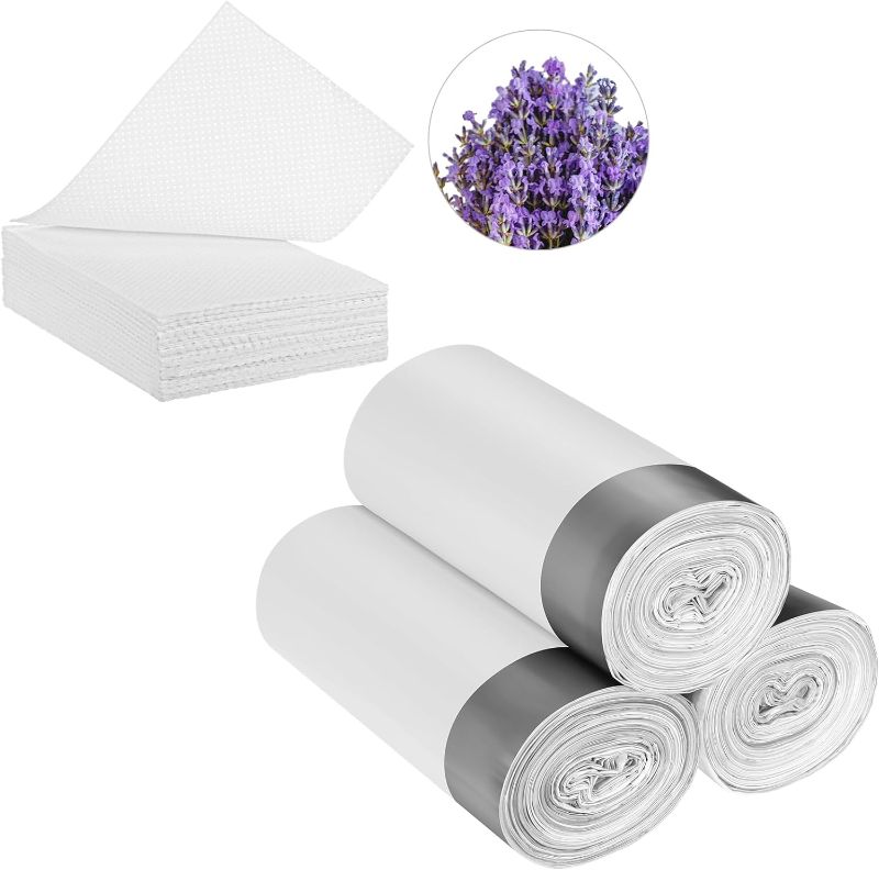 Photo 1 of 60 Set Commode Liners with Absorbent Pads Bedside Portable Toilet Bags Disposable Potty Bags for Adult Elderly Commode Chairs Bucket Hospital Nursing Home Camping Toilet Bags(Lavender)
