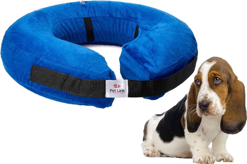 Photo 1 of 2 Packs Blue Small and X-Small (Soft Cone Collar After Surgery - Inflatable Cone Collar for Cats - Inflatable Donut Collar for Dogs Neck - Elizabethan Collar for Dogs Recovery - Alternative to Cone)