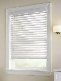 Photo 1 of ***DAMAGED*** White Cordless Faux Wood Blinds for Windows with 2 in. Slats - 31 in. W x 48 in. L (Actual Size 30.5 in. W x 48 in. L)
