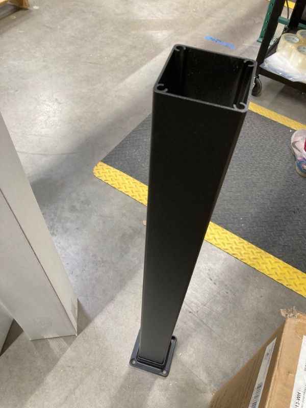 Photo 3 of 3 in. x 3 in. x 36 in. Black Powder Coated Aluminum Deck Post Kit
