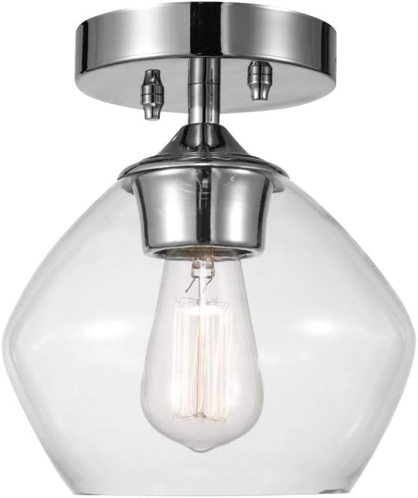 Photo 1 of 
Globe Electric 60875 Harrow Semi-Flush Mount, Chrome, Bulb Not Included