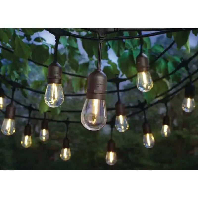 Photo 1 of 4 PACK Hampton Bay Outdoor/Indoor 48 Ft. Plug-in Edison Bulb String Ligh