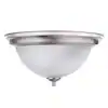 Photo 1 of 13 in. 2-Light Brushed Nickel Flush Mount (4pc)
