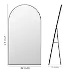 Photo 1 of 32 in. W. x 71 in. H Oversized Aluminum Alloy Arch Full Length Black Wall Mounted/Standing Mirror Floor Mirror