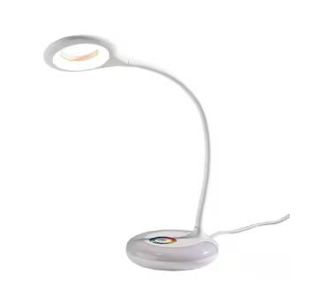 Photo 1 of 19 in. White LED Task Lamp with Color Changing