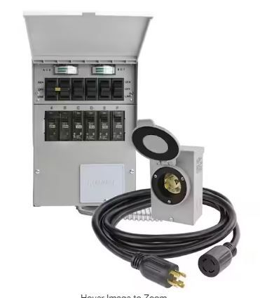 Photo 1 of 30 Amp 250-Volt 7500-Watt Non-Fuse 6-Circuit Transfer Switch Kit