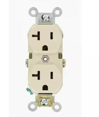 Photo 1 of 20 Amp Commercial Grade Duplex Outlet, Light Almond