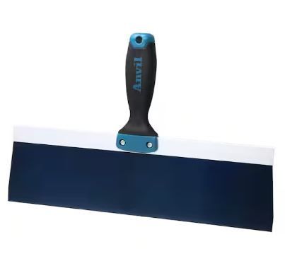 Photo 1 of 14 in. Blue Steel Taping Knife with Soft Grip Handle