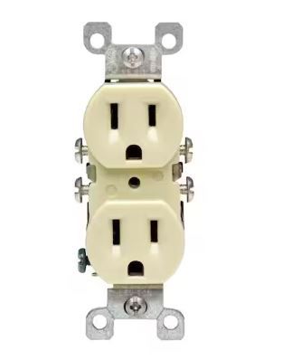 Photo 1 of 15 Amp CO/ALR Duplex Outlet, Ivory