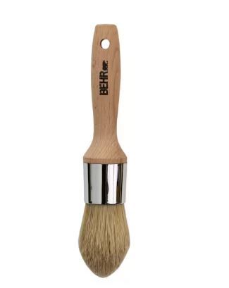 Photo 1 of 1.75 in. Chalk Decorative Round Wax Brush