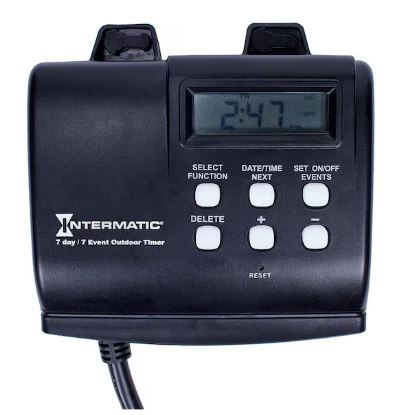 Photo 1 of 15 Amp 7-Day Outdoor Digital Plug-In Timer - Black