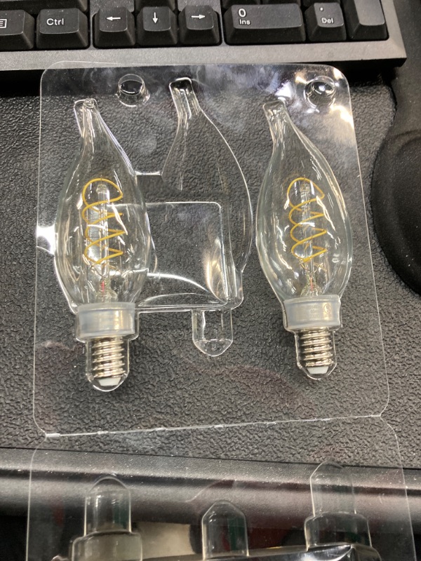 Photo 1 of 40-Watt Equivalent BA11 Dimmable E12 Candelabra Fine Bendy Filament LED Vintage Edison Light Bulb Daylight (3-Pack)
