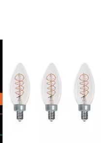 Photo 1 of 40-Watt Equivalent B11 Dimmable E12 Candelabra Fine Bendy Filament LED Vintage Edison Light Bulb Soft White (3-Pack)
