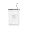 Photo 1 of 24 in. W Drop-In Stainless Steel Laundry Sink with Faucet and White Storage Cabinet
